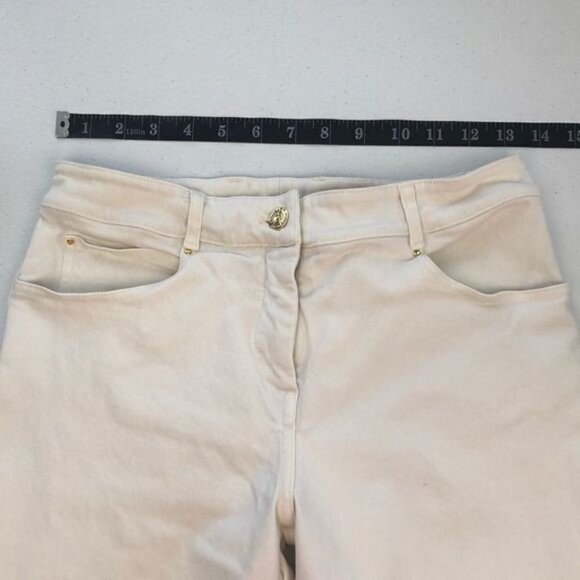 St John Sport Jean Creamy Ankle Length Flare/Boot Leg Zip Fly Classic Denim - Picture 9 of 13